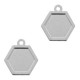 Metal Bohemian pendant Hexagon Silver